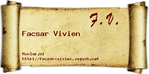 Facsar Vivien névjegykártya